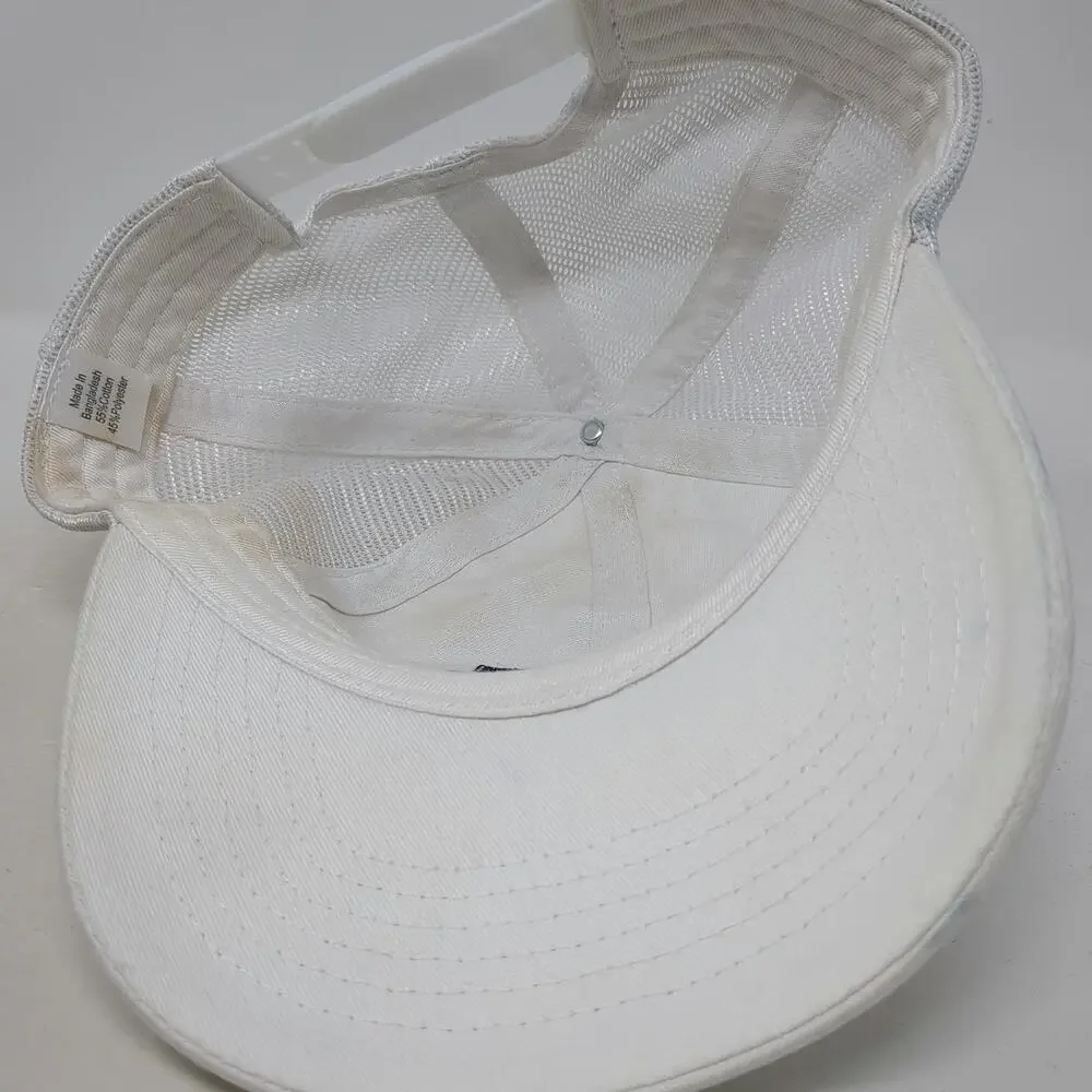White Trucker Hat One Size F45 Training Fitness Gym Workout Mesh Snapback